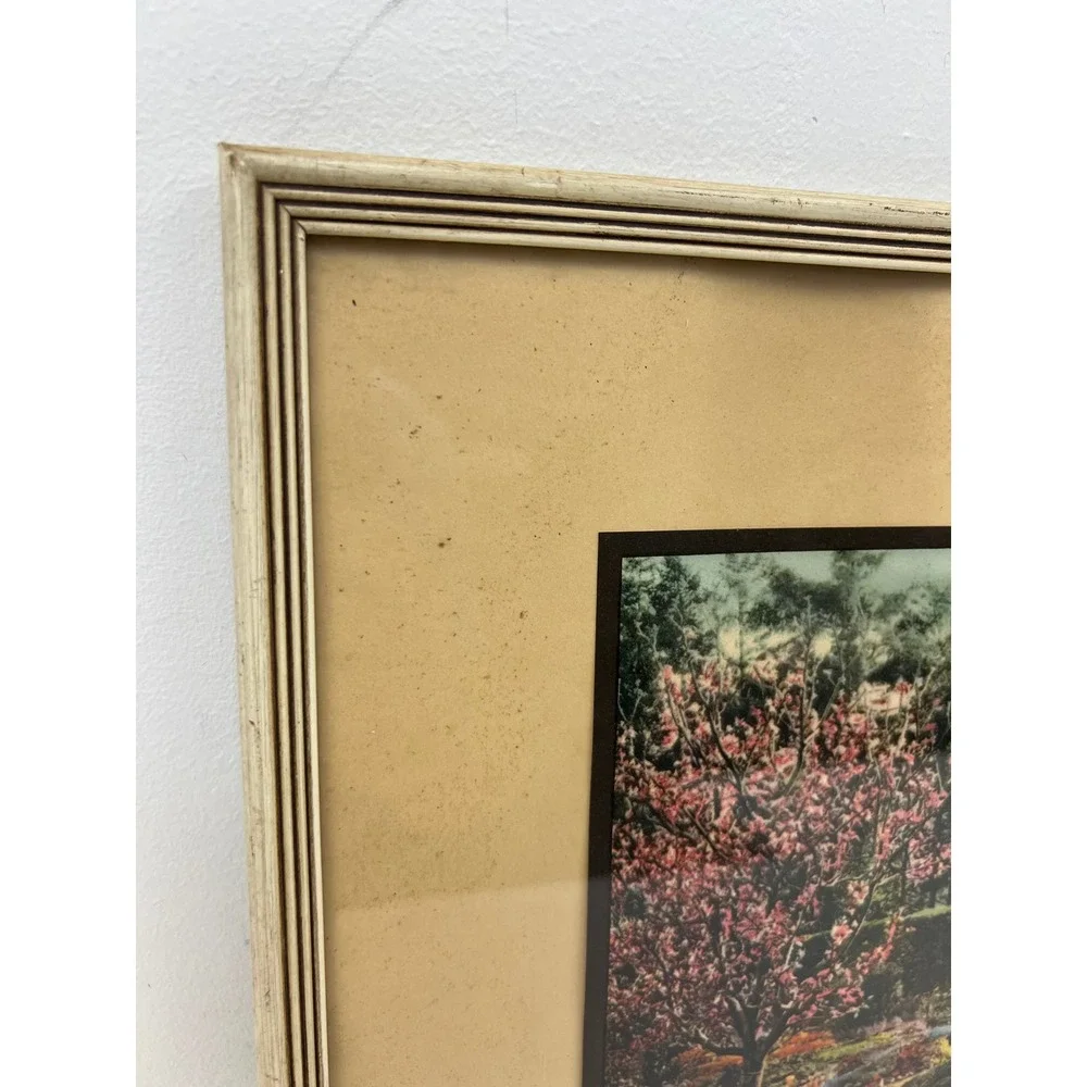 Vintage Art Deco Wood Picture Frame Cream FITS 11x14 Glass Joy Path Garden Print